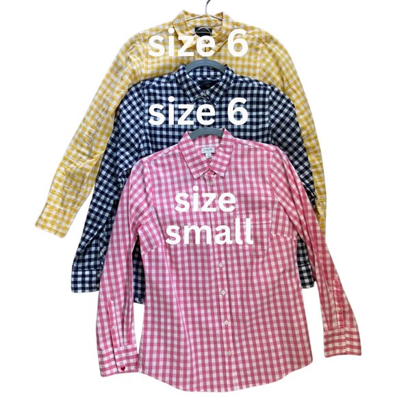 BUNDLE: J.Crew Gingham Cotton Shirts - 3 Included See Sizes - Picture 2 of 11